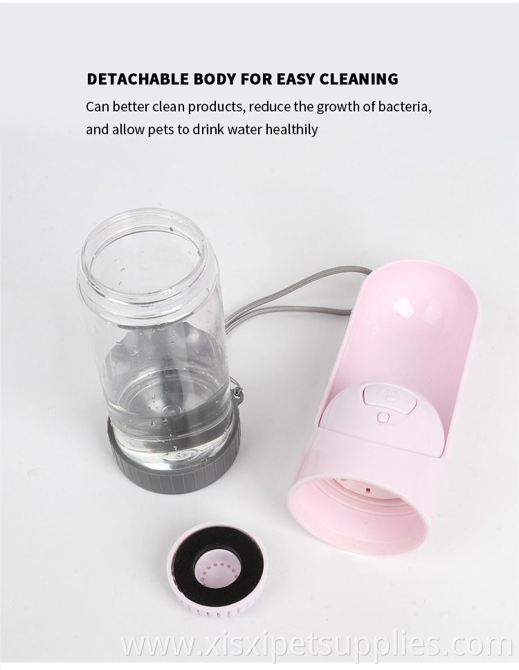 Factory Wholesale 300ml Portable Pet Drinking Water Bottle For Dog With Filter